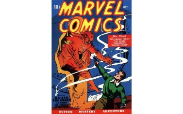 Marvel Comics #1, considéré comme le premier numéro de la firme Marvel. La torche humaine, créée par Carl Burgos apparait sur la couverture. C'est le premier porteur du nom, qui est en fait un androïde. Le personnage aura une incarnation différente dans les 4 Fantastiques, en la personne de Johnny Storm.